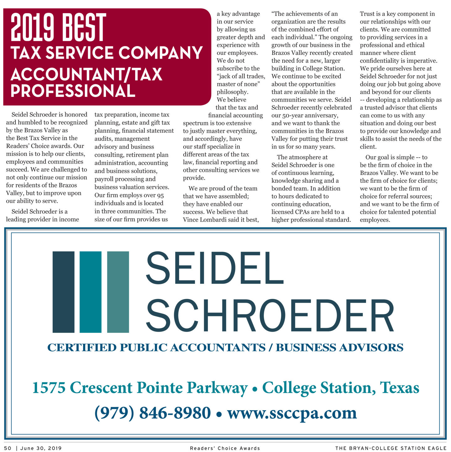 The Eagle Readers' Choice Award 2019